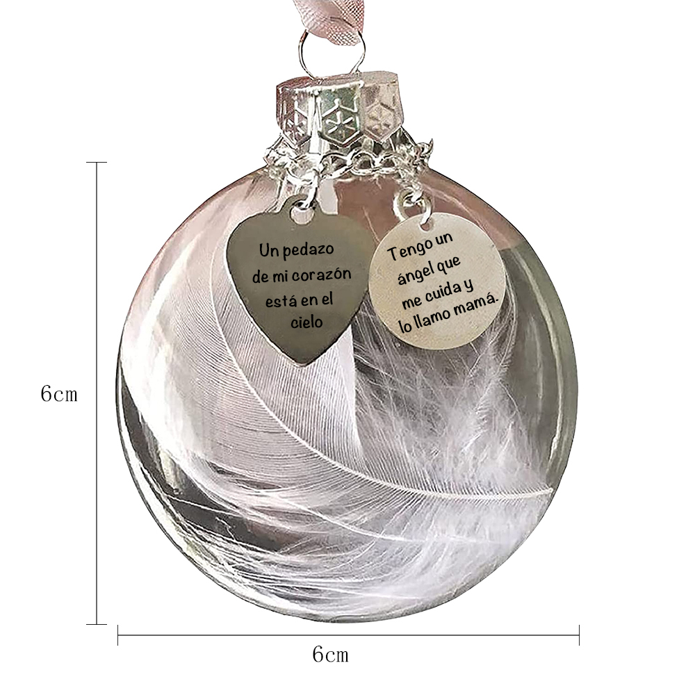 A mi madre-Bola navideña conmemorativa Adorno de Navidad con pluma 