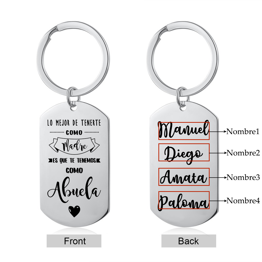 A mi abuela - Llavero 1-5 Nombres Personalizado LA MEJOR ABUELA-Jessemade ES