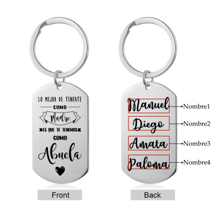 A mi abuela - Llavero 1-5 Nombres Personalizado LA MEJOR ABUELA-Jessemade ES