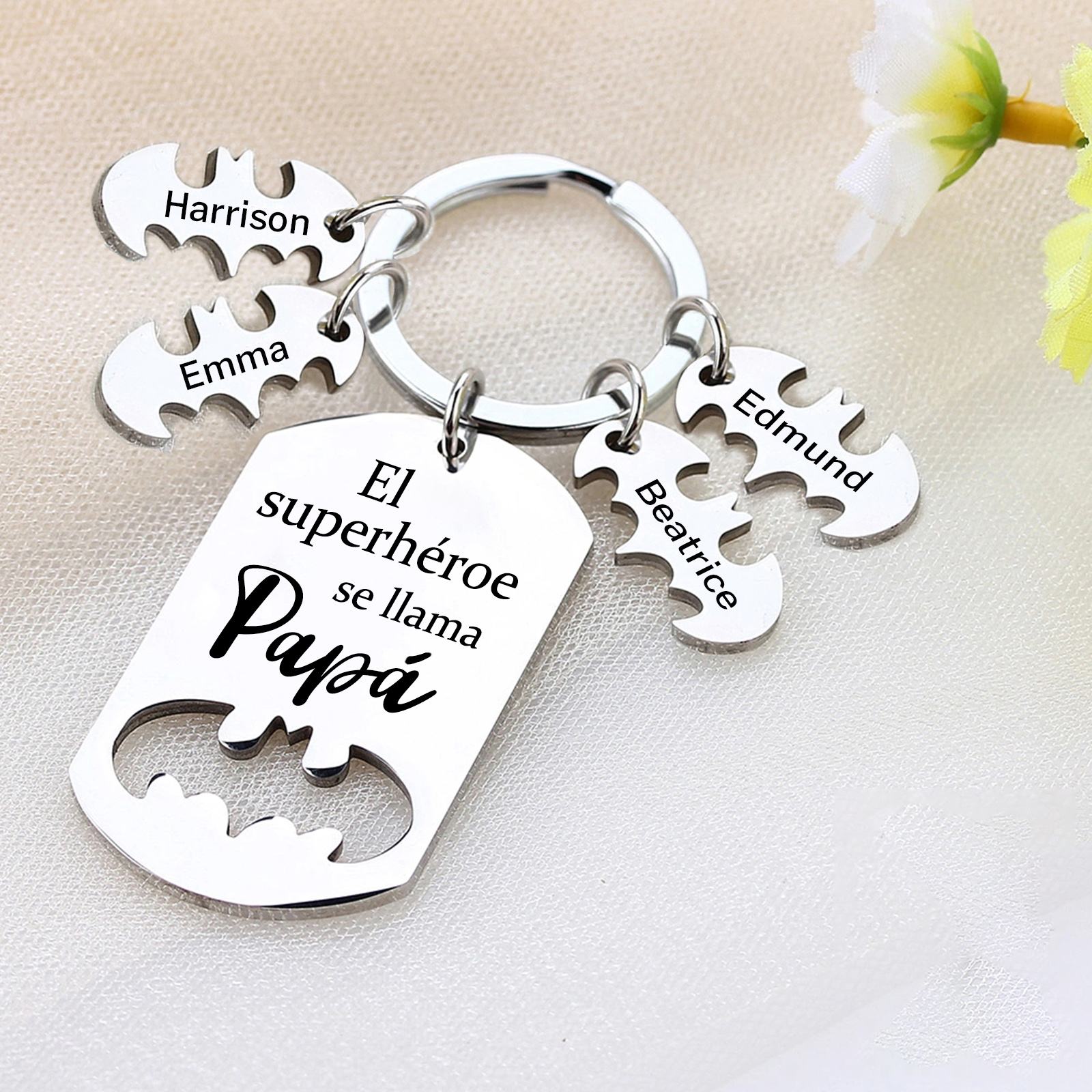 A mi papá-Llavero 1-5 Nombres Personalizados Batman-Jessemade ES