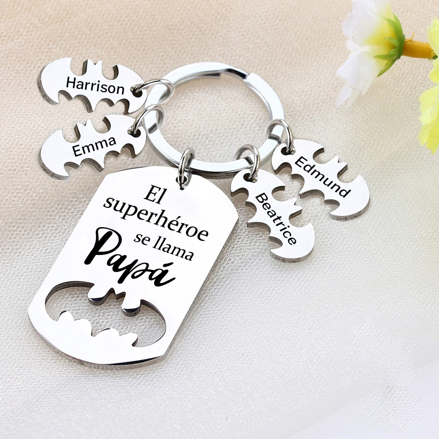 A mi papá-Llavero 1-5 Nombres Personalizados Batman-Jessemade ES