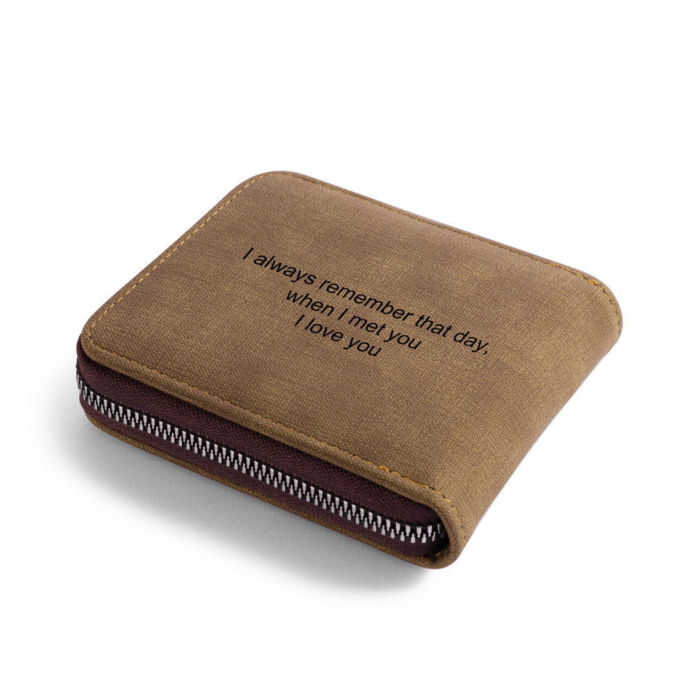 Cartera, billetera con 1 foto y 1 texto personalizados, monedero clásico para hombre