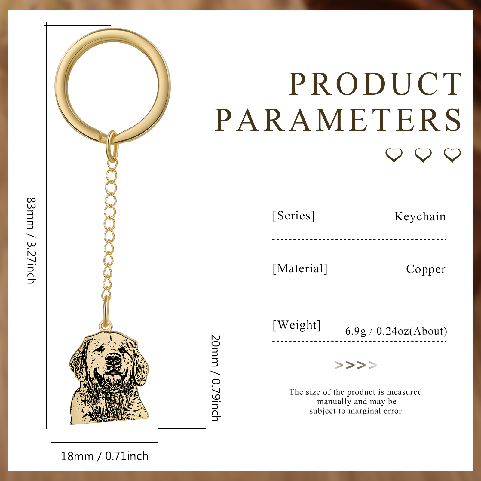 Llavero de mascota con colgante de foto personalizada-Jessemade ES