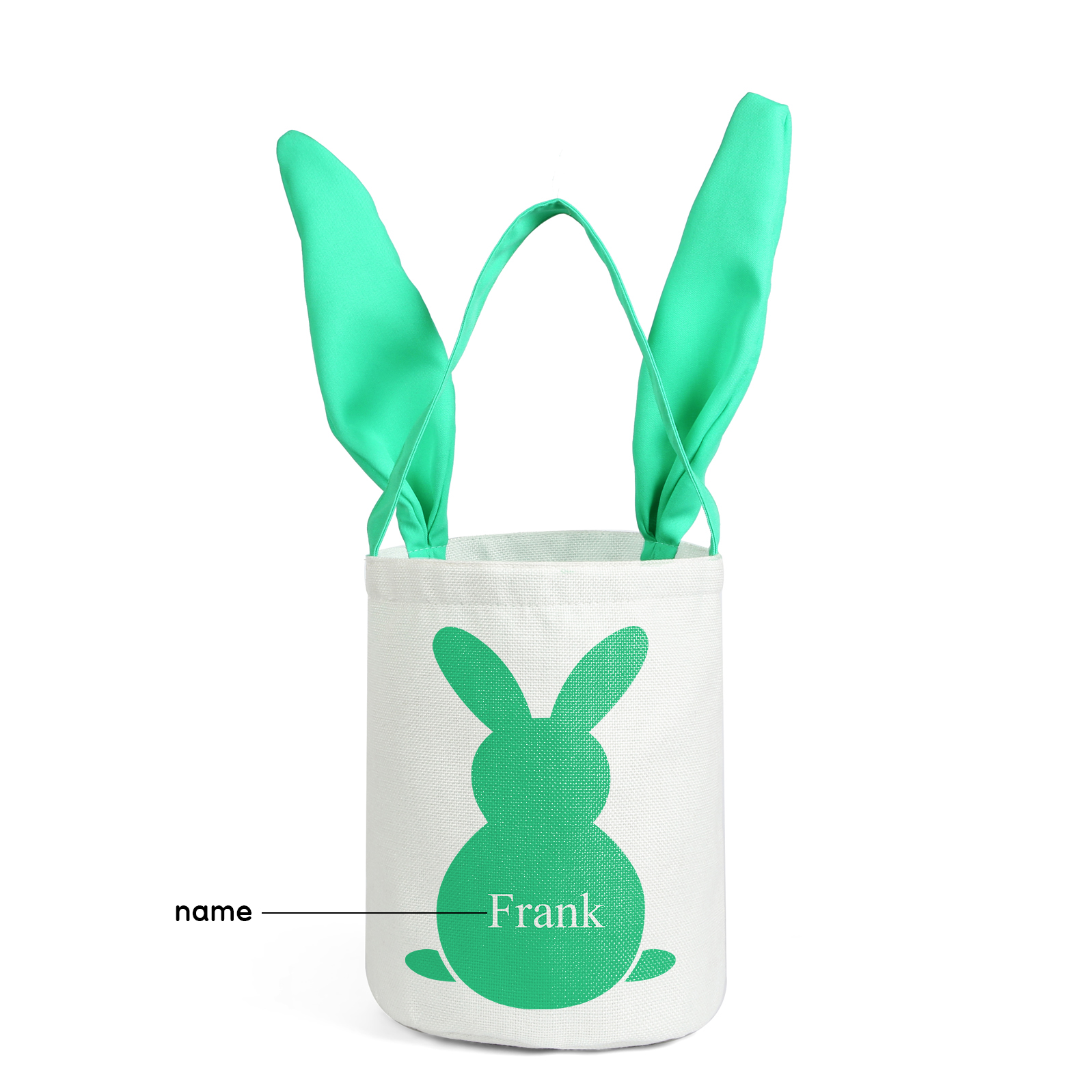 Pascua-Bolsa de conejo con 1 nombre personalizado-Jessemade ES