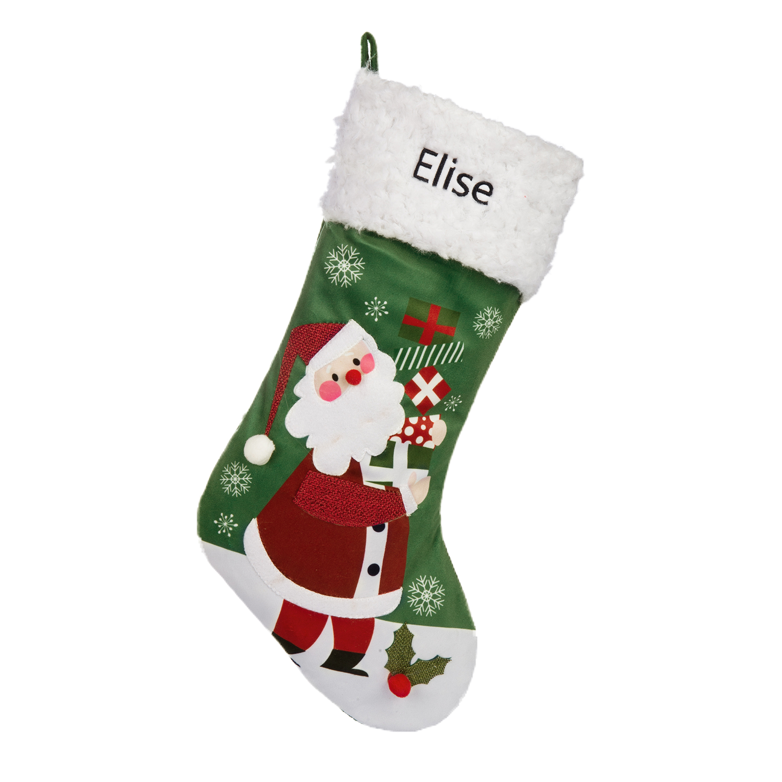 Adornos de medias navideñas de muñecos Bolsa de regalo 1 Nombre personalizado-Jessemade ES
