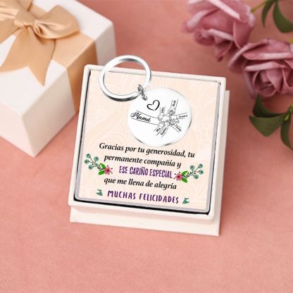 A mi mamá-Llavero 1-6 Nombres Personalizados MANOS COGIDAS-Jessemade ES