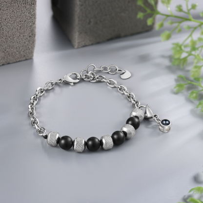 Pulsera de piedras con colgante de proyección de foto en color -Jessemade ES