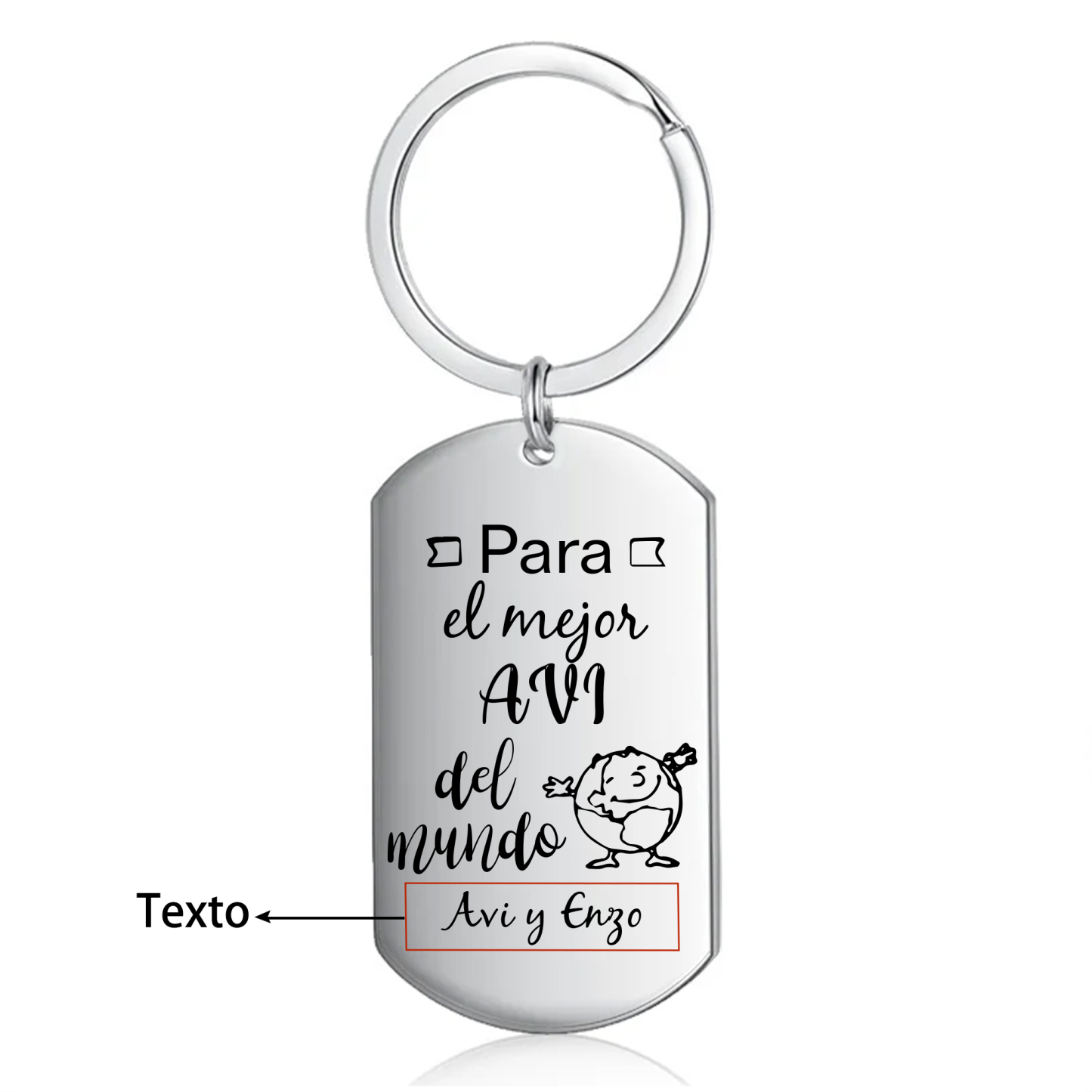 A mi abuelo-Llavero gallego EL MEJOR AVI DEL MUNDO personalizado con 1 texto-Jessemade ES