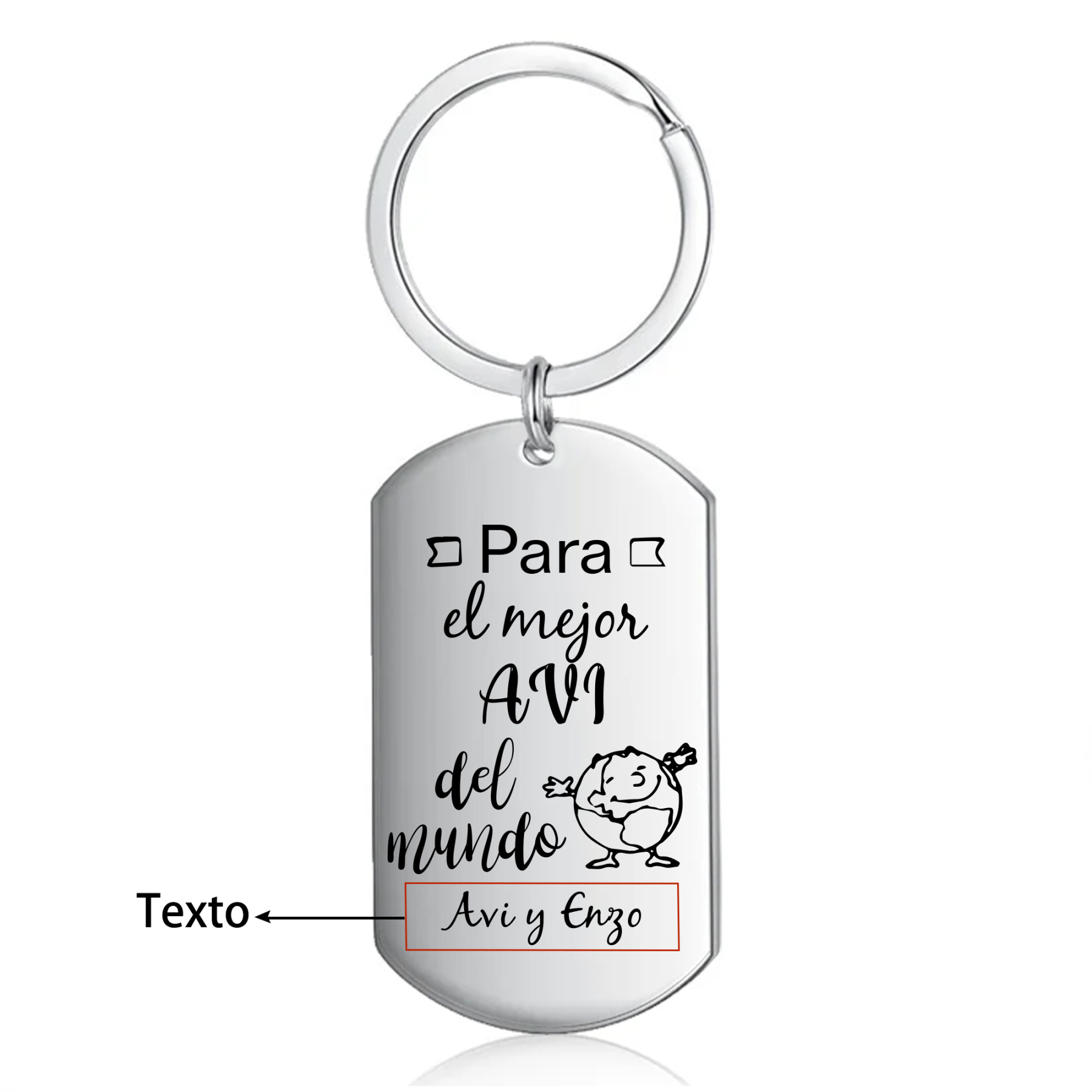 A mi abuelo-Llavero gallego EL MEJOR AVI DEL MUNDO personalizado con 1 texto-Jessemade ES