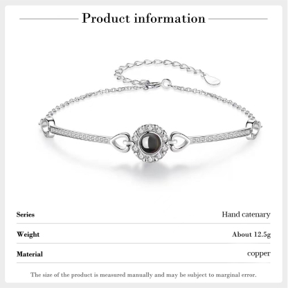 Pulsera con proyección de foto en color para mujer, Brazalete de proyección-Jessemade ES