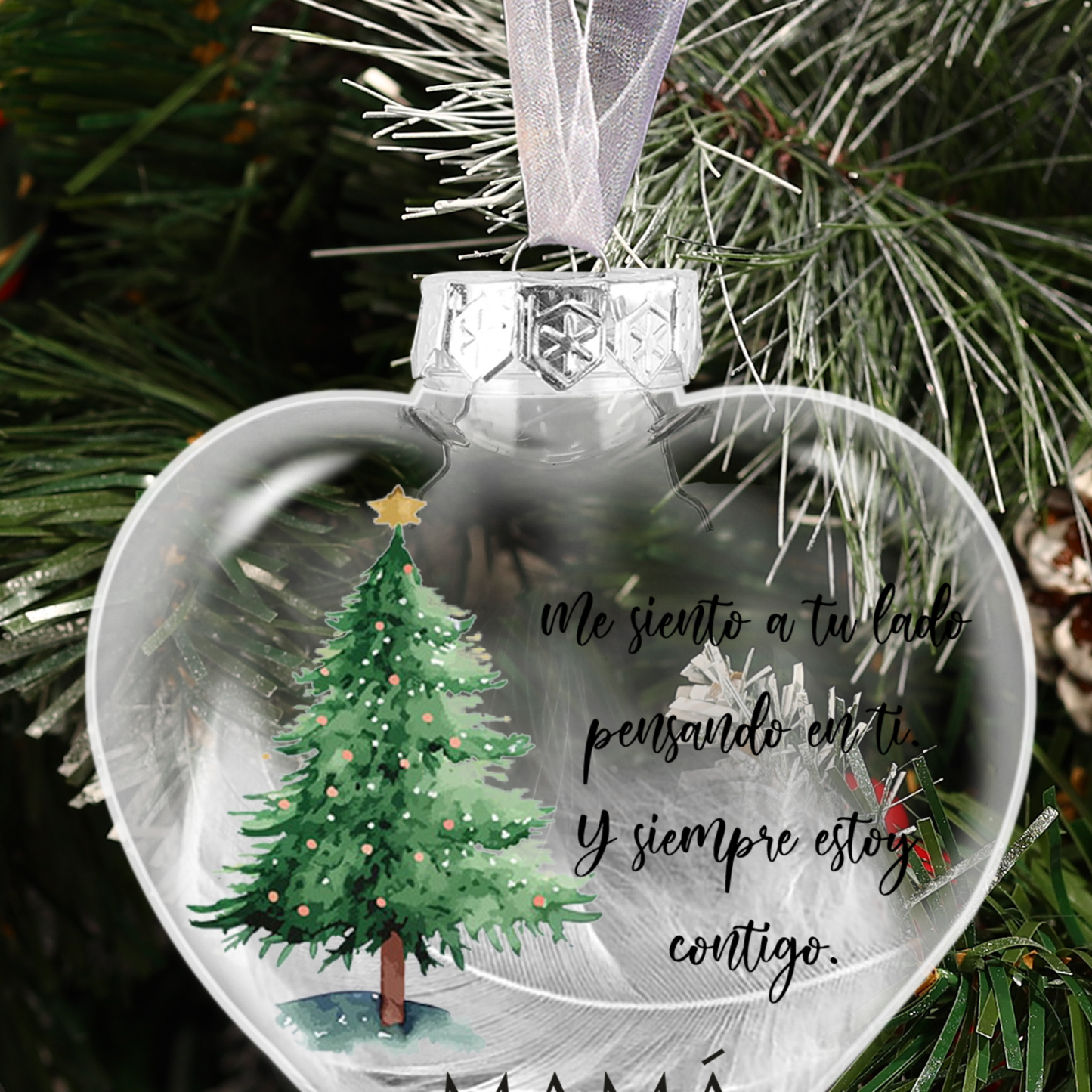 Bola navideña conmemorativa Adorno de Navidad 1 nombre y años personalizados con pluma -Jessemade ES