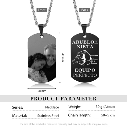 A MI ABUELO-Collar abuelo y nieta de placa personalizada con foto-Jessemade ES