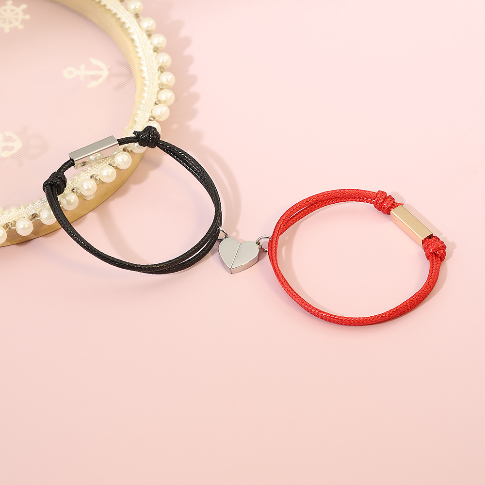 Pulsera de dos piezas de cuerda 2 nombres personalizados para pareja