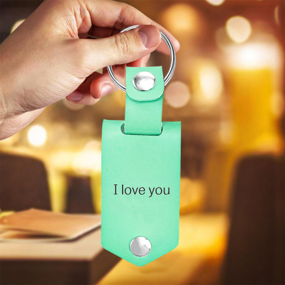 Llavero para pareja de cuero personalizado con texto y foto-Jessemade ES