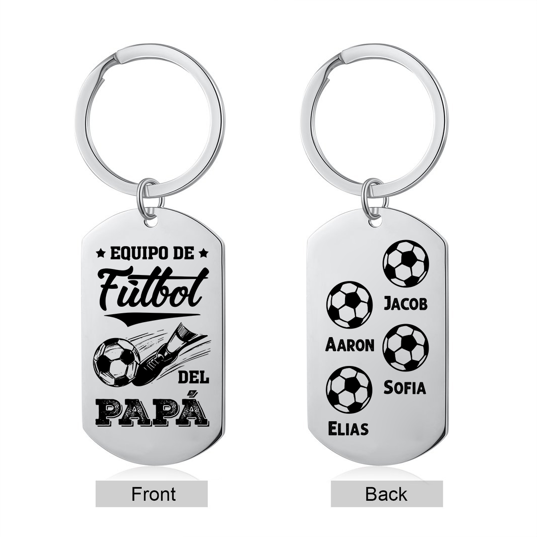 A mi papá-Llavero 1-7 Nombres Personalizados EQUIPO DE FÚTBOL DEL PAPÁ-Jessemade ES