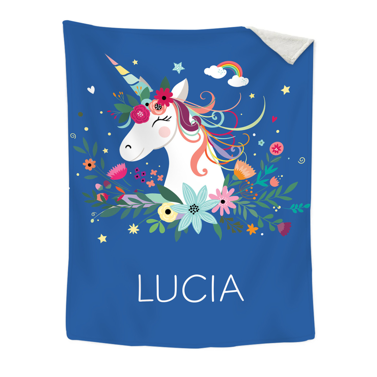 Manta de buen calidad con Unicornio personalizada con 1 nombre-Jessemade ES