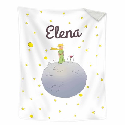 Manta de buen calidad con Príncipe y su rosa y personalizada con 1 nombre-Jessemade ES