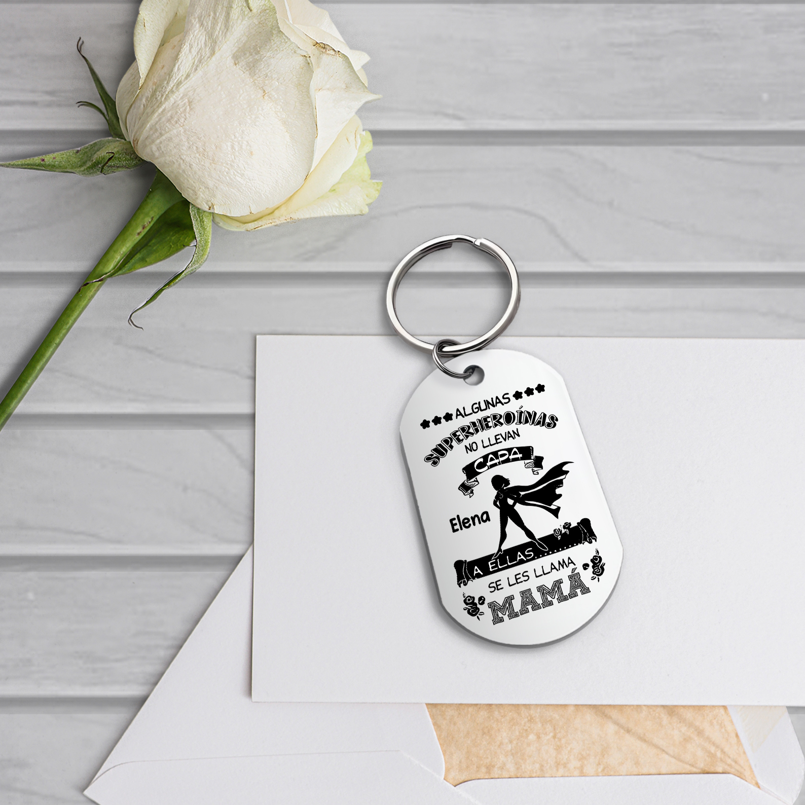 A mi mamá - Llavero 1 Nombre Personalizado "mi superheroína"-Jessemade ES