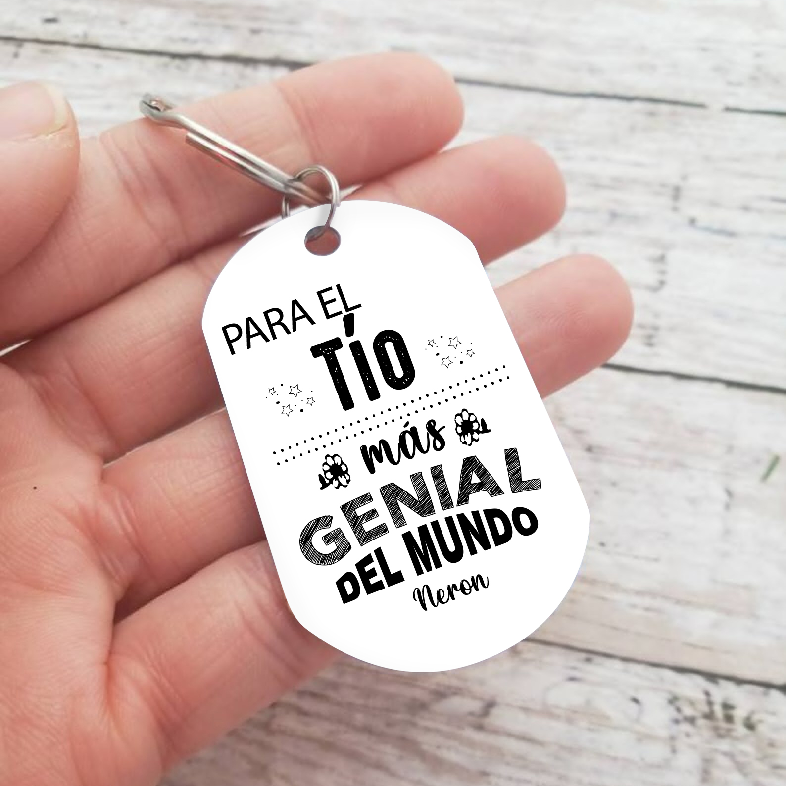 A mi tío - Llavero PARA EL TÍO MÁS GENIAL DEL MUNDO 1 nombre personalizado-Jessemade ES