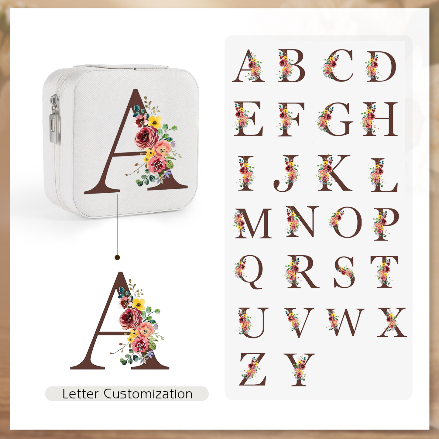 Caja de regalo para joya personalizada con letra-Jessemade ES