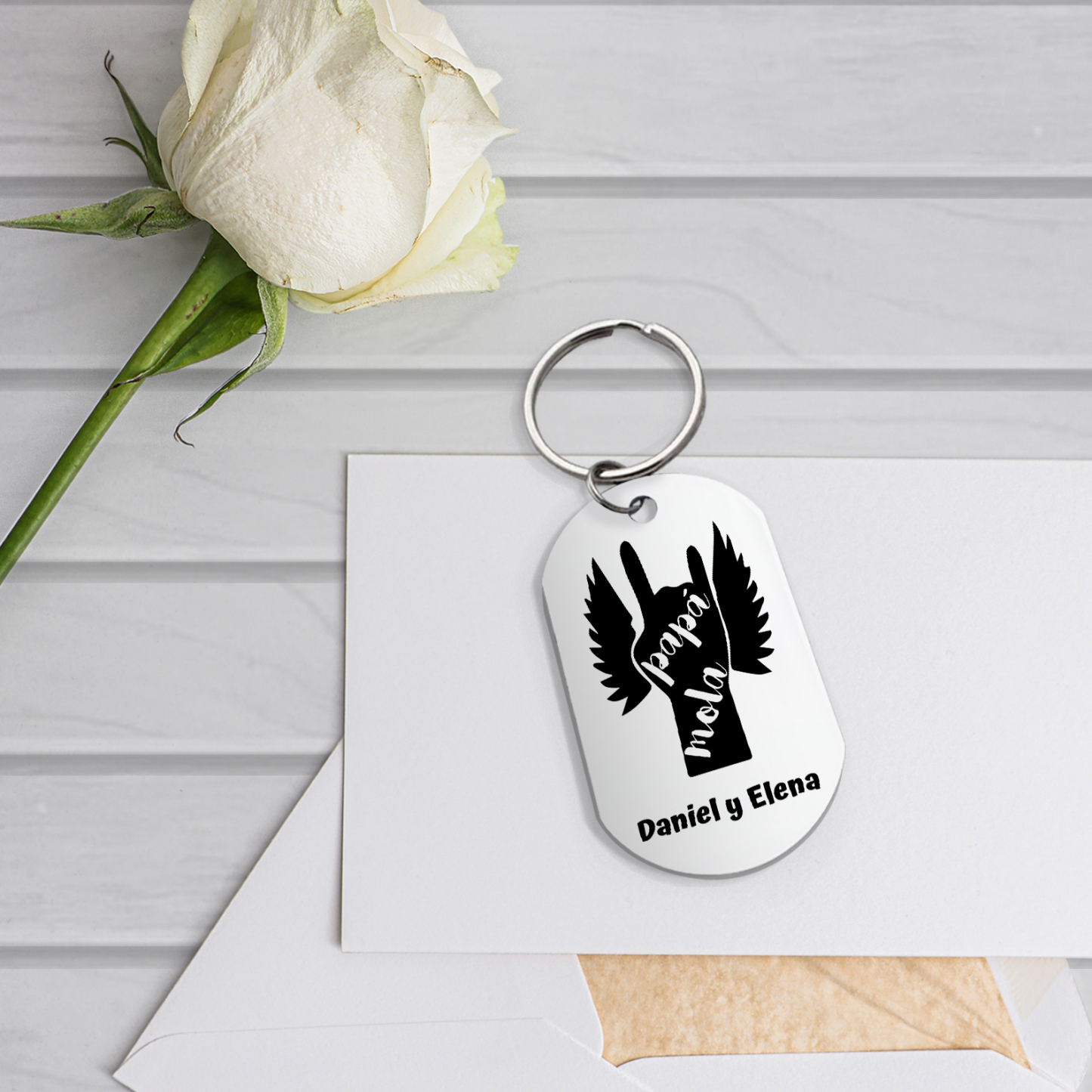 A mi papá-Llavero Personalizado PAPÁ MOLA 1 Texto -Jessemade ES