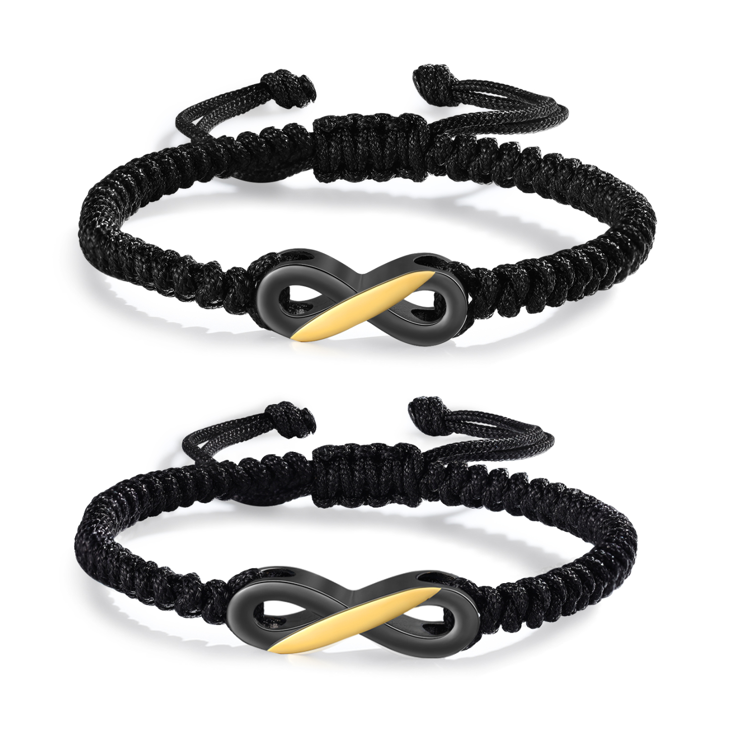 Pulseras de cuerda para pareja con dije de infinito nombre personalizado-Jessemade ES