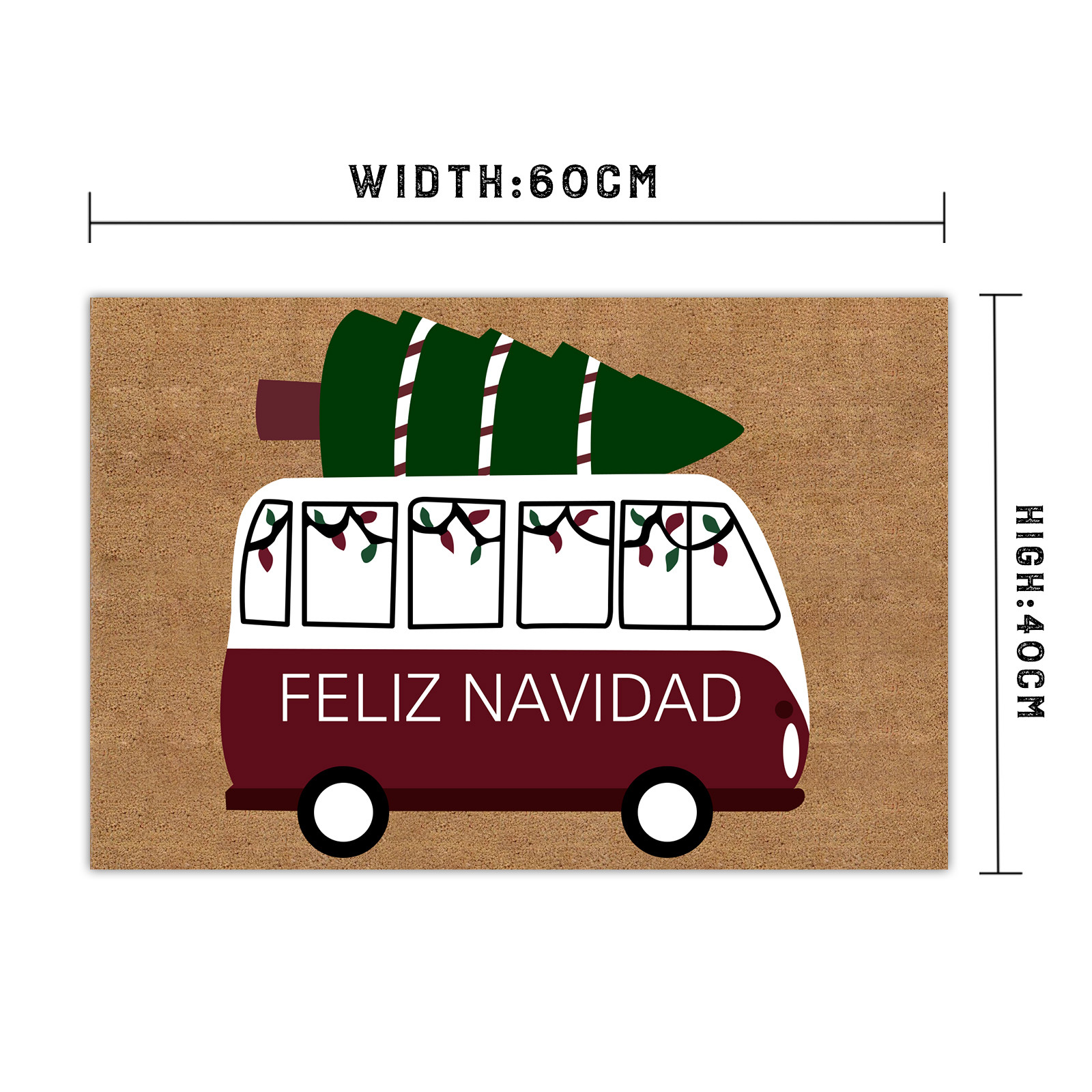 Navidad-felpudo/alfombra de entrada coche y árbol-Jessemade ES