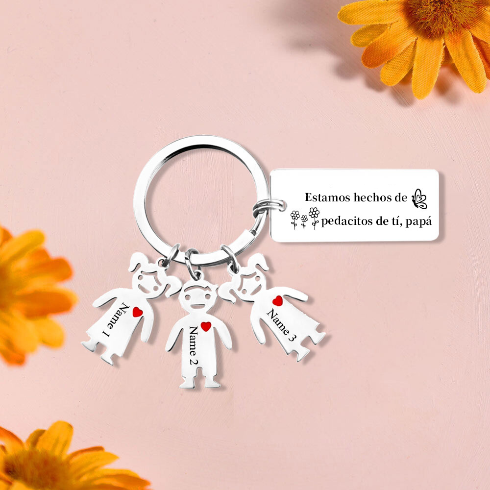 A mi papá - Llavero con 1-6 nombre personalizado en "niños"-Jessemade ES