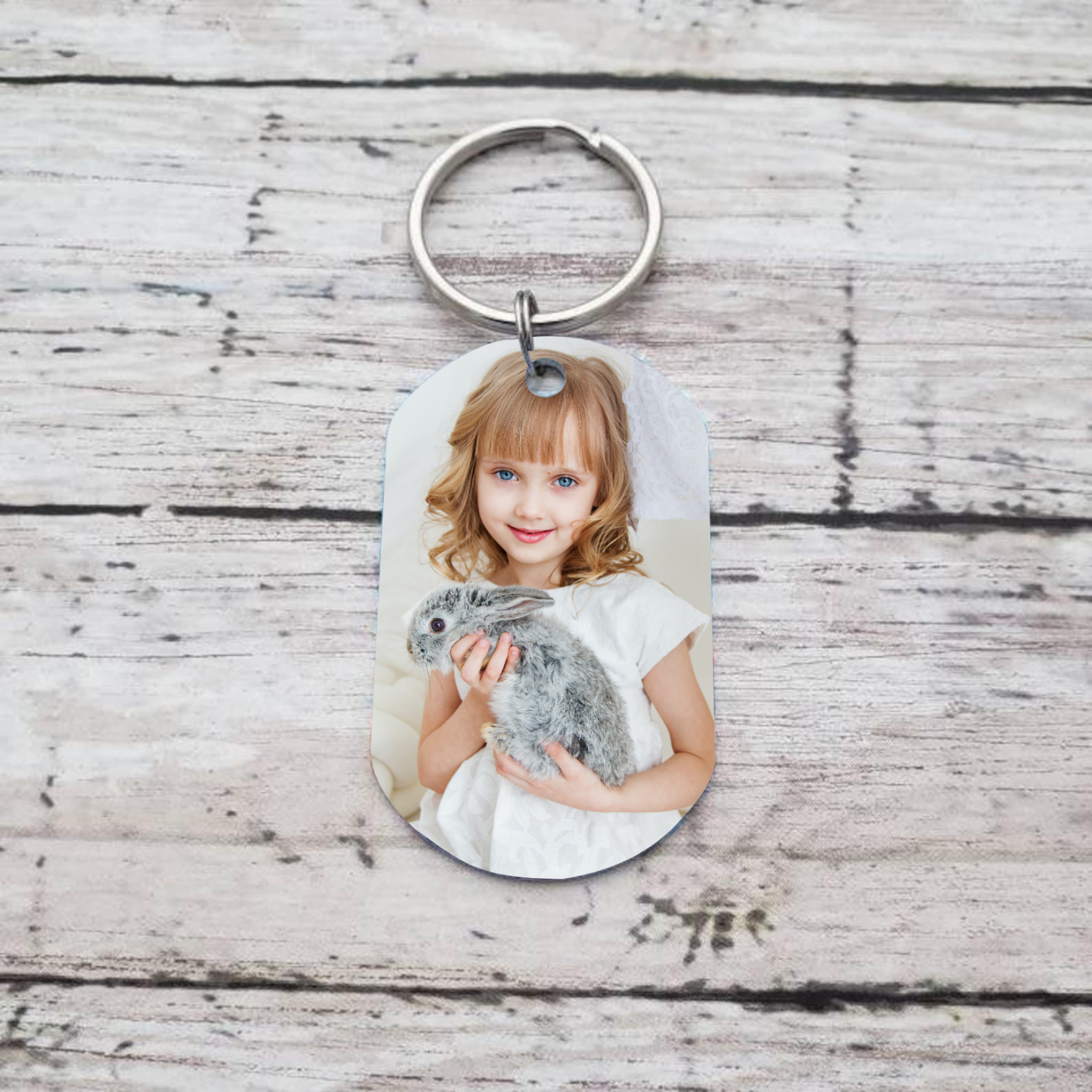 A mi hija-Llavero de placa "mi amor está contigo" de padres 1 foto personalizada-Jessemade ES