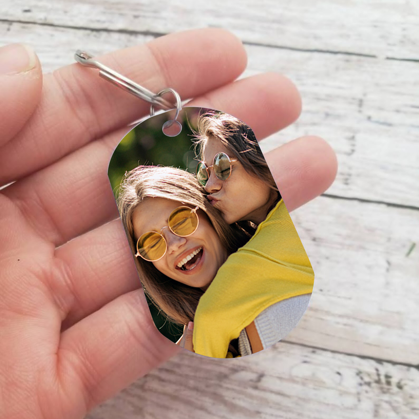 A mi hermana - Llavero con 2 nombres personalizados con foto-Jessemade ES