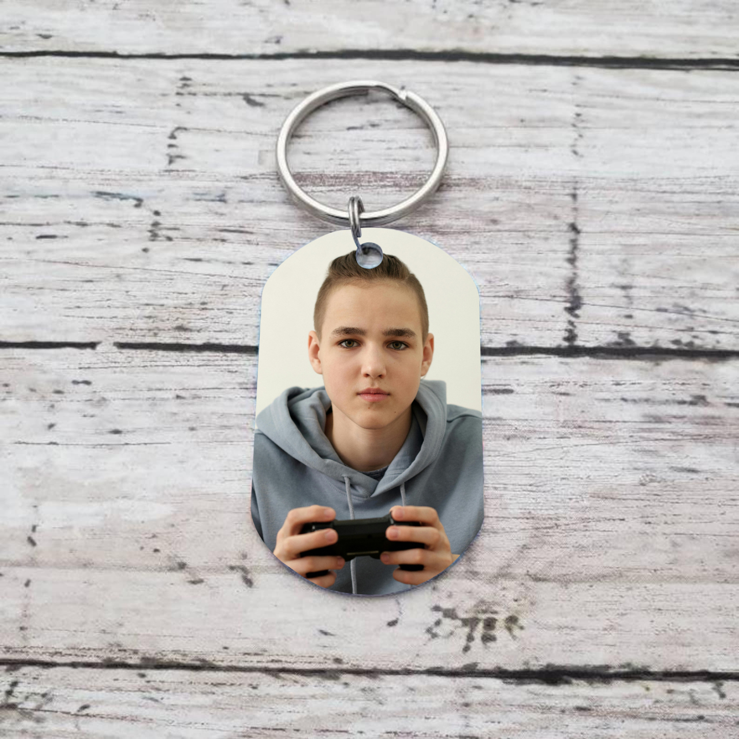 Comunión-Llavero con icono de comunión 1 foto y 1 nombre personalizados-Jessemade ES