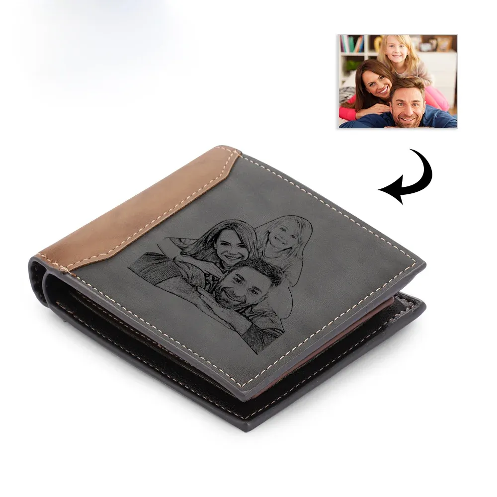 A mi papá-Cartera, billetera personalizada con 1 foto, 1 nombre y 1 letra monedero para hombre