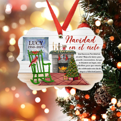 Navidad-Ornamento navideño navidad en el cielo 1 nombre y un texto personalizados Adorno de madera