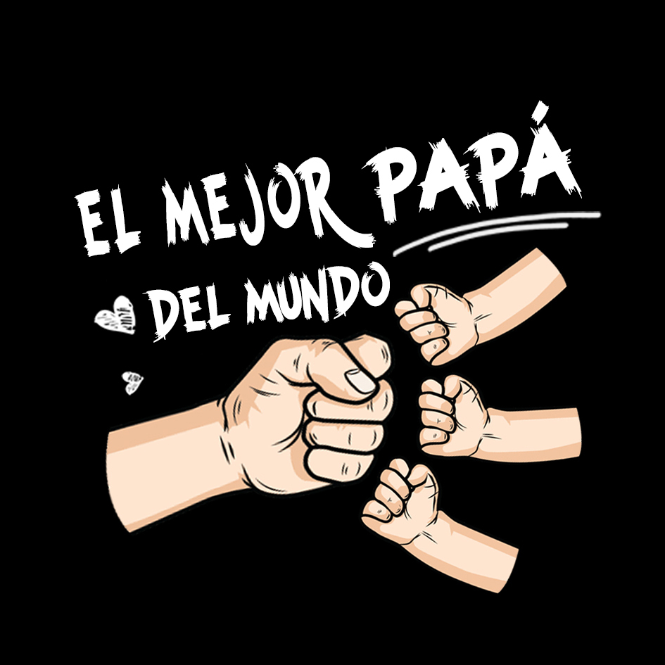 Tarjeta “El mejor papá del mundo” con 2-7 puños y nombres