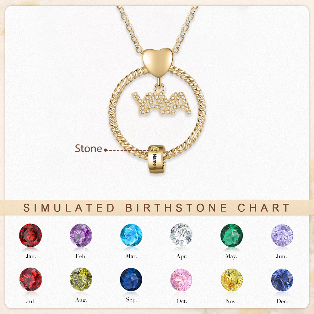 A mi abuela - Kit de regalo de cartera "Esta abuela pertenece a..." y collar ''YAYA'' 1 nombre personalizado con caja | Jessemade