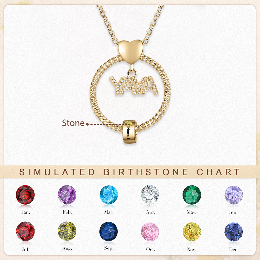 A mi abuela - Kit de regalo de cartera "Esta abuela pertenece a..." y collar ''YAYA'' 1 nombre personalizado con caja | Jessemade