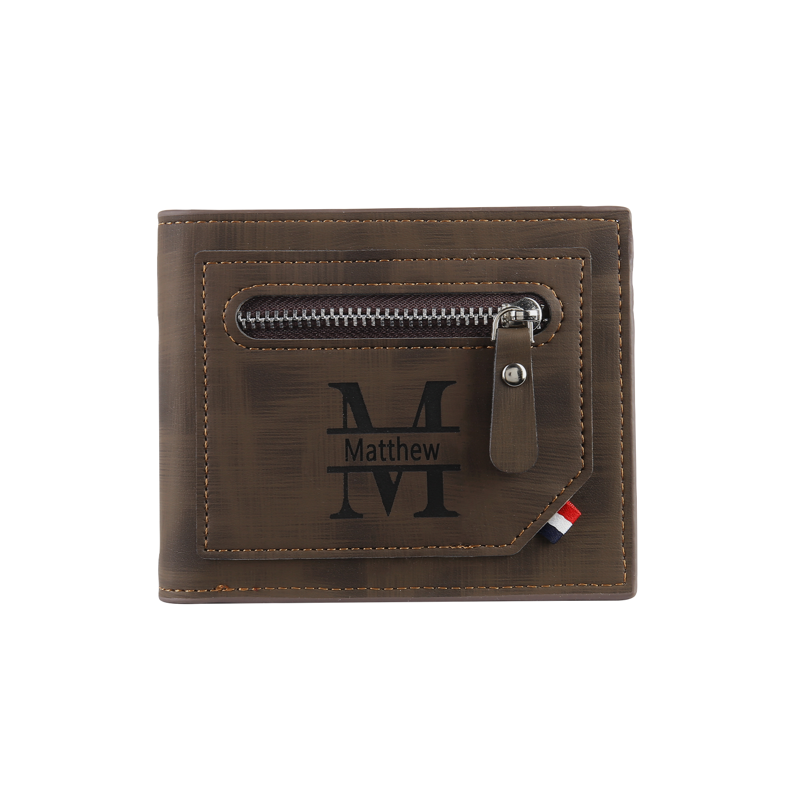 Cartera, billetera personalizada con 1 foto, 1 nombre y 1 letra monedero para hombre-Jessemade ES