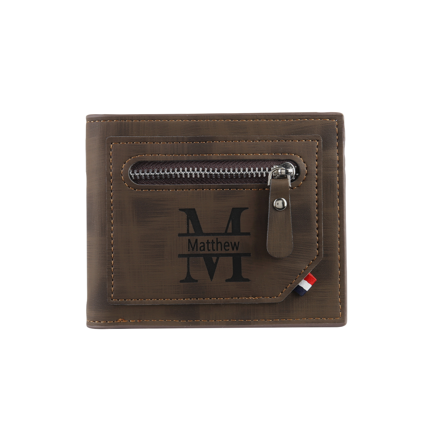 Cartera, billetera personalizada con 1 foto, 1 nombre y 1 letra monedero para hombre-Jessemade ES