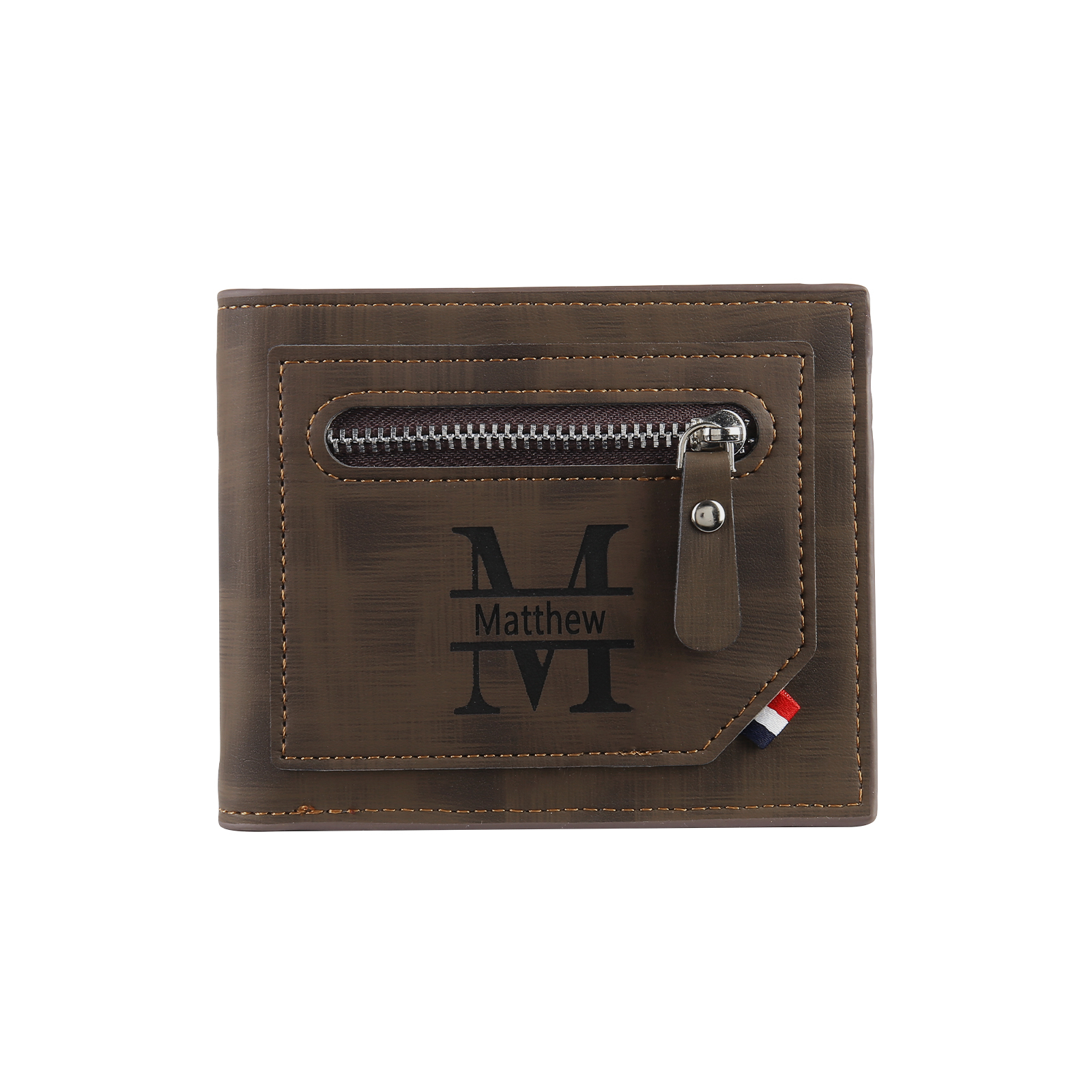 Cartera, billetera personalizada con 1 foto, 1 nombre y 1 letra monedero para hombre-Jessemade ES