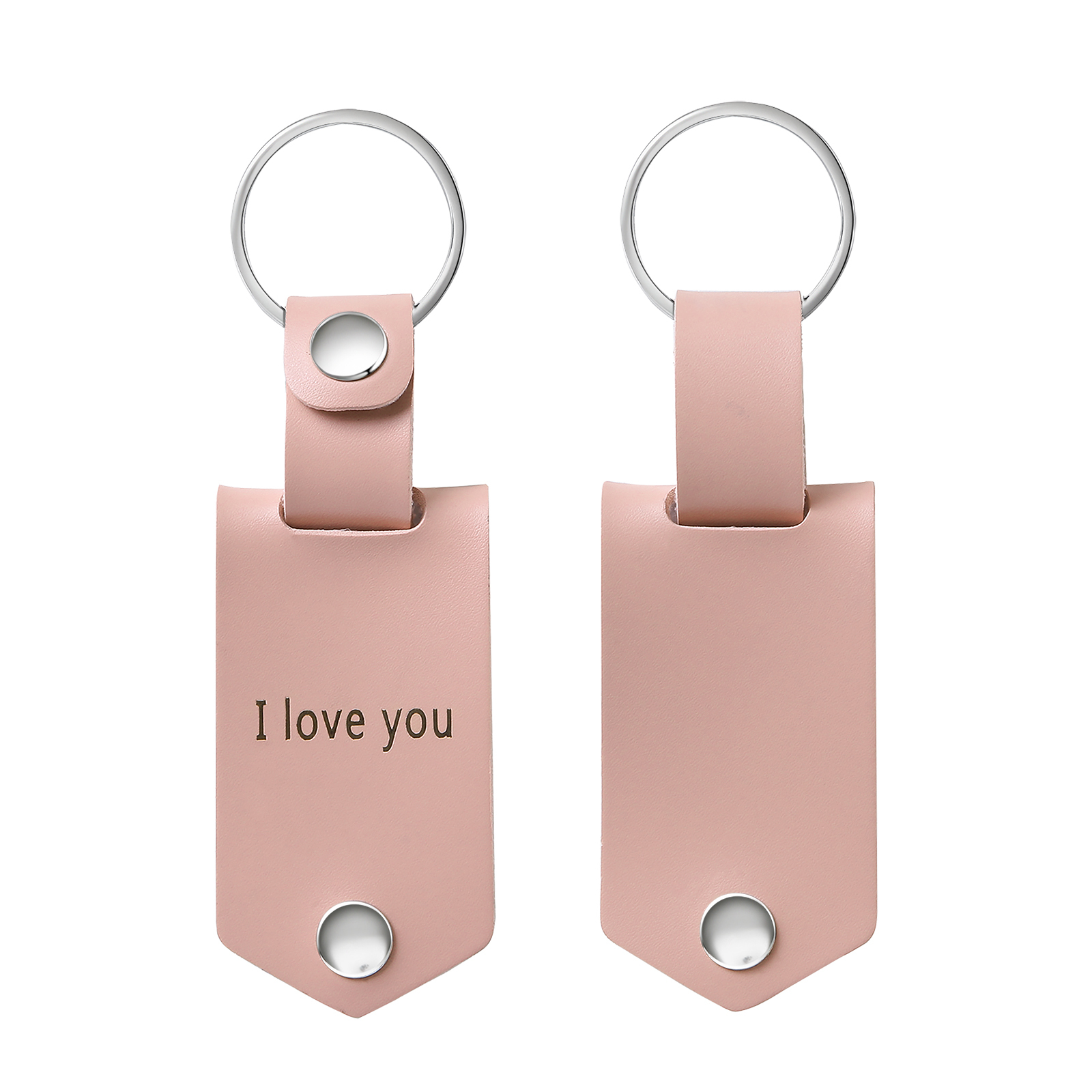 Llavero para pareja de cuero personalizado con texto y foto-Jessemade ES