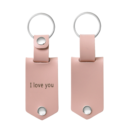 Llavero para pareja de cuero personalizado con texto y foto-Jessemade ES