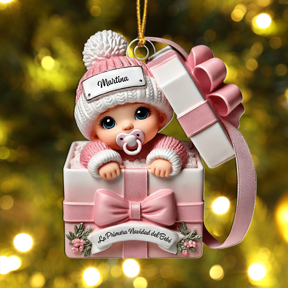 Adorno/ornamento navideño personalizado - árbol de Navidad personalizado – Bebé en caja de regalo | Jessemade