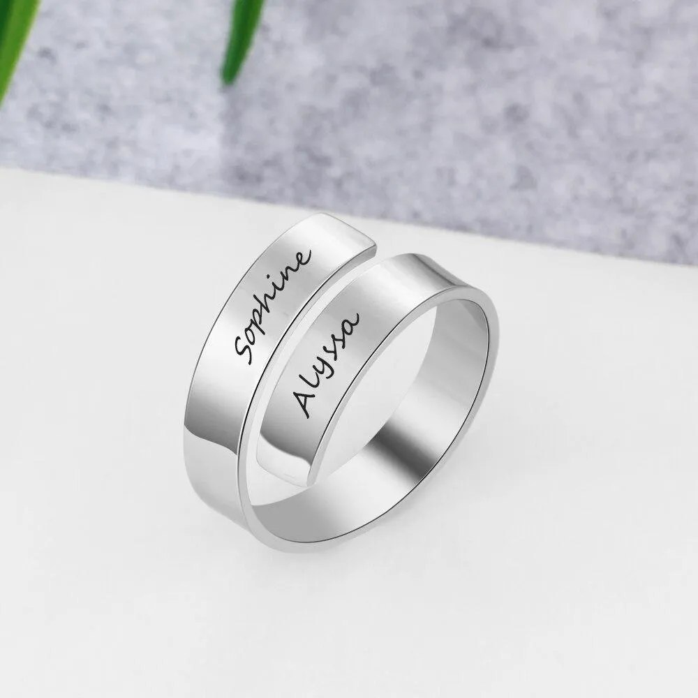 Anillo Ajustable con 2 Nombres Personalizados