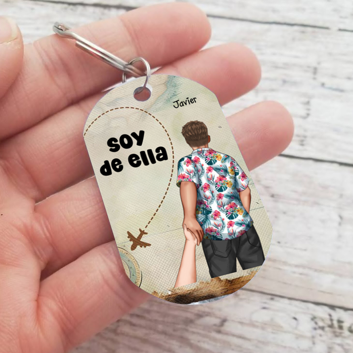 Unidad de llaveros para pareja personalizados con 2 nombres y figuras | Jessemade