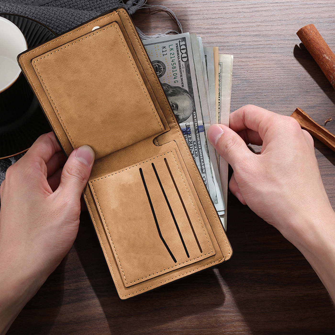 Cartera de piel con nombres - Cartera para abuelo o papá | Jessemade