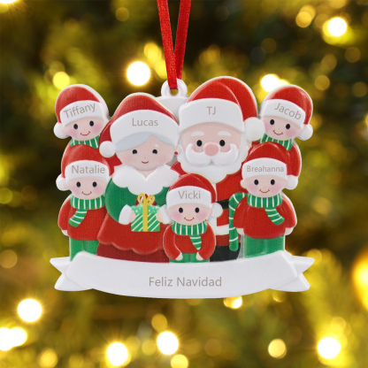 Navidad-Ornamento con muñecos de resina 7 nombres personalizados con texto adorno de árbol