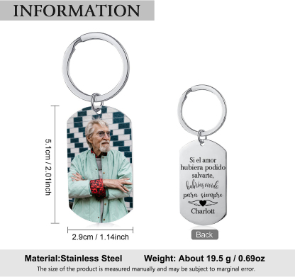 Llavero conmemorativo a un ser querido personalizado con foto y nombre-Jessemade ES
