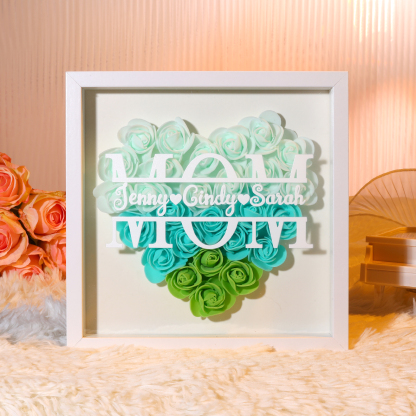 Adorno de madera de flores personalizado con 1 nombre y 1 texto-Jessemade ES