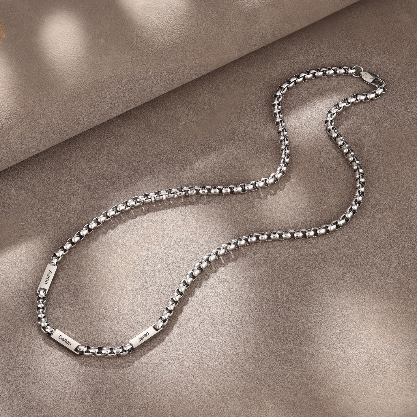 Collar de cadena personalizado con 1-5 nombres para hombre