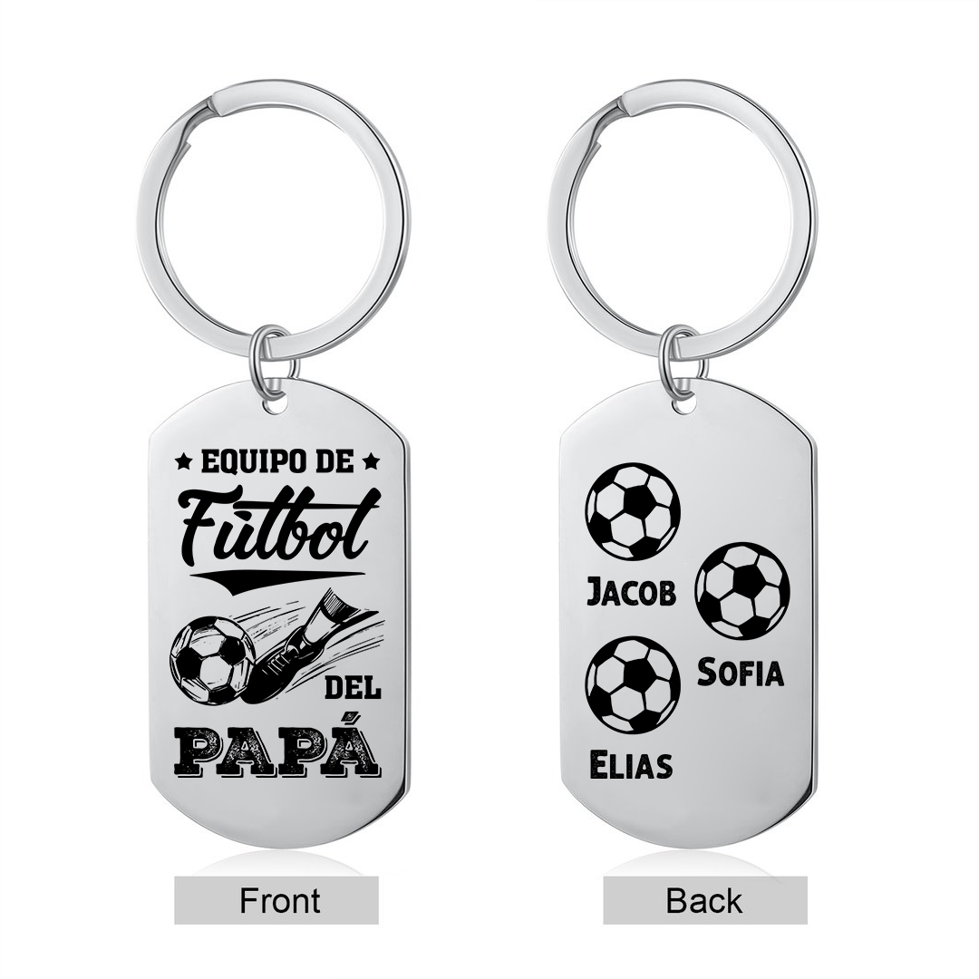 A mi papá-Llavero 1-7 Nombres Personalizados EQUIPO DE FÚTBOL DEL PAPÁ-Jessemade ES